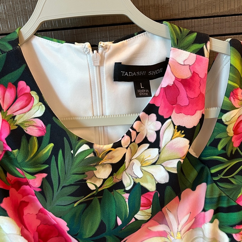 Tadashi Shoji Pink and Green Floral Dress - Picture 4 of 9